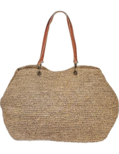 Sac Raphia Crochet RIVETTA - Sun and Green