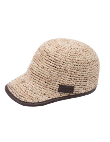 CASQUETTE RAPHIA CUIR - Catarzi