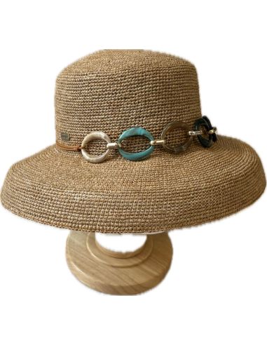 Canotier Candida Raphia Crochet Beige - Aurega