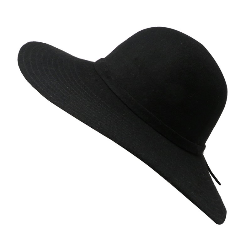 Chapeau femme hiver noir capeline
