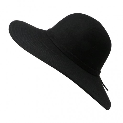 Chapeau femme hiver noir capeline