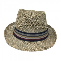 Chapeau bord court trilby paille naturelle 2